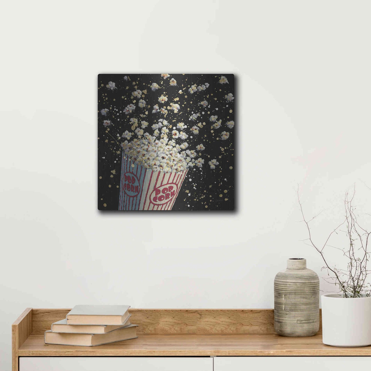 Luxe Metal Art 'Cinema Pop' by James Wiens, Metal Wall Art,12x12