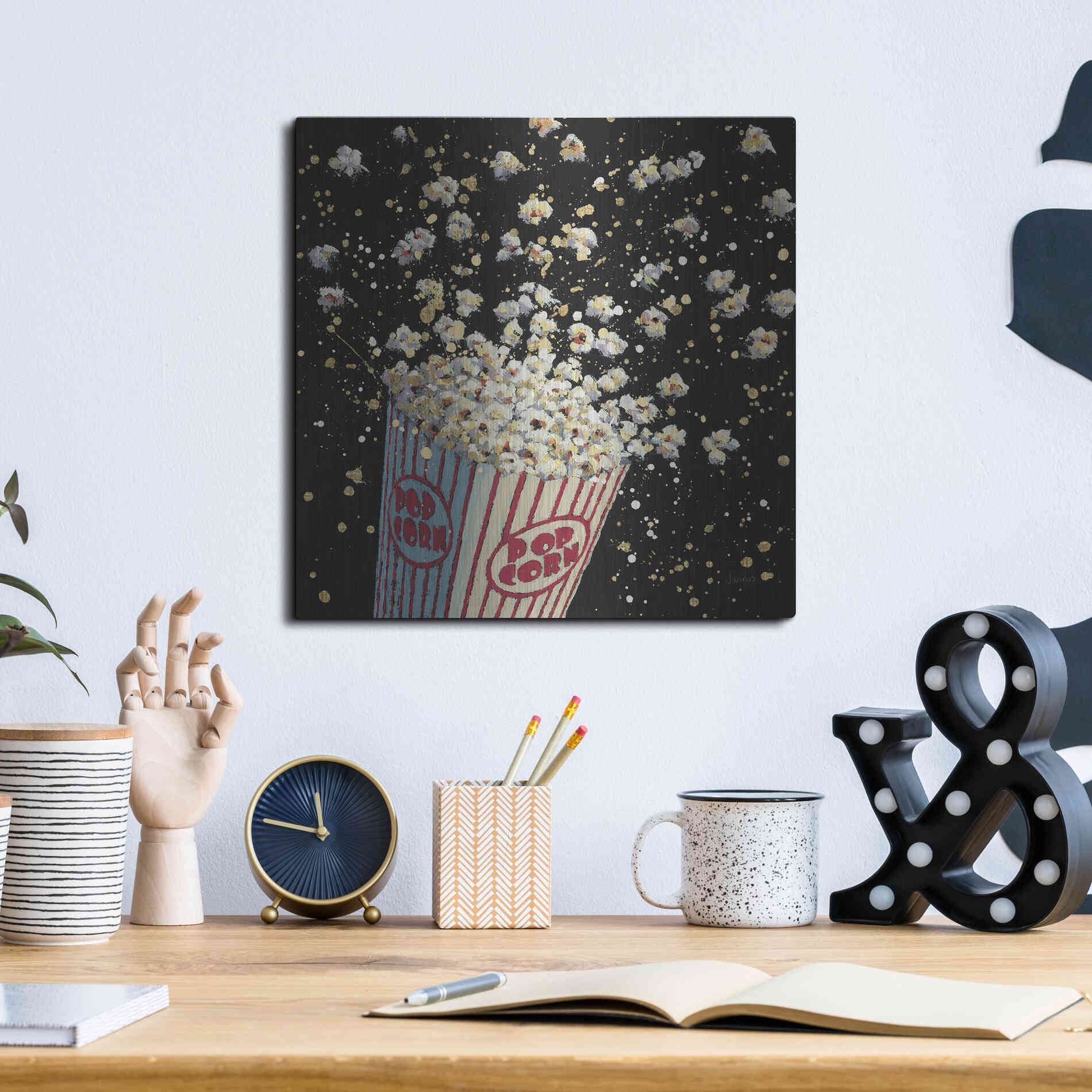 Luxe Metal Art 'Cinema Pop' by James Wiens, Metal Wall Art,12x12