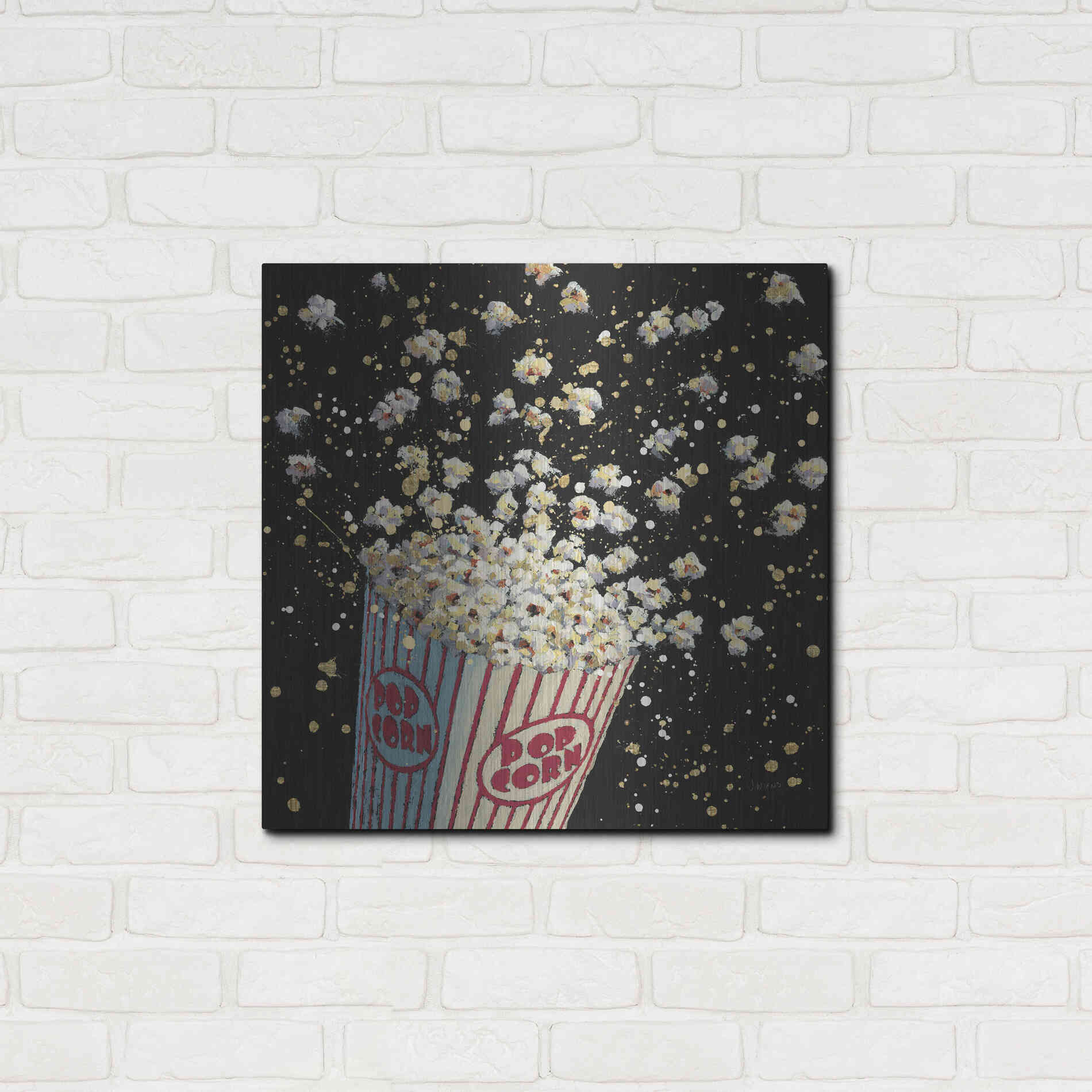 Luxe Metal Art 'Cinema Pop' by James Wiens, Metal Wall Art,24x24