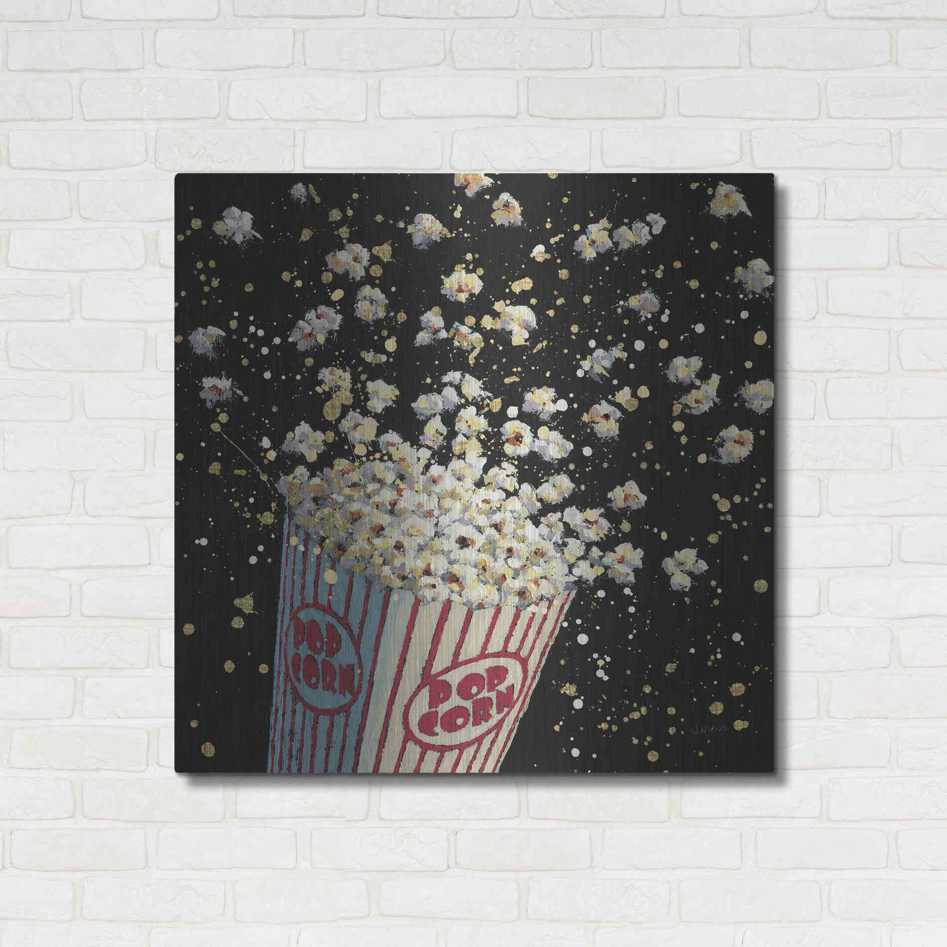 Luxe Metal Art 'Cinema Pop' by James Wiens, Metal Wall Art,36x36