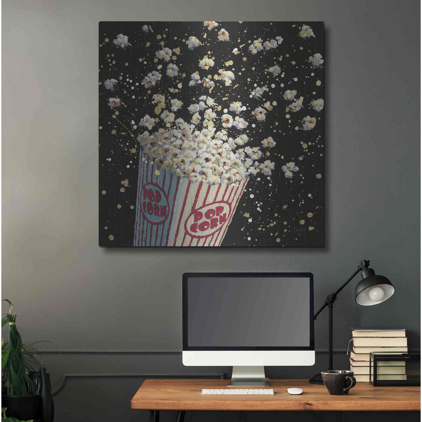 Luxe Metal Art 'Cinema Pop' by James Wiens, Metal Wall Art,36x36