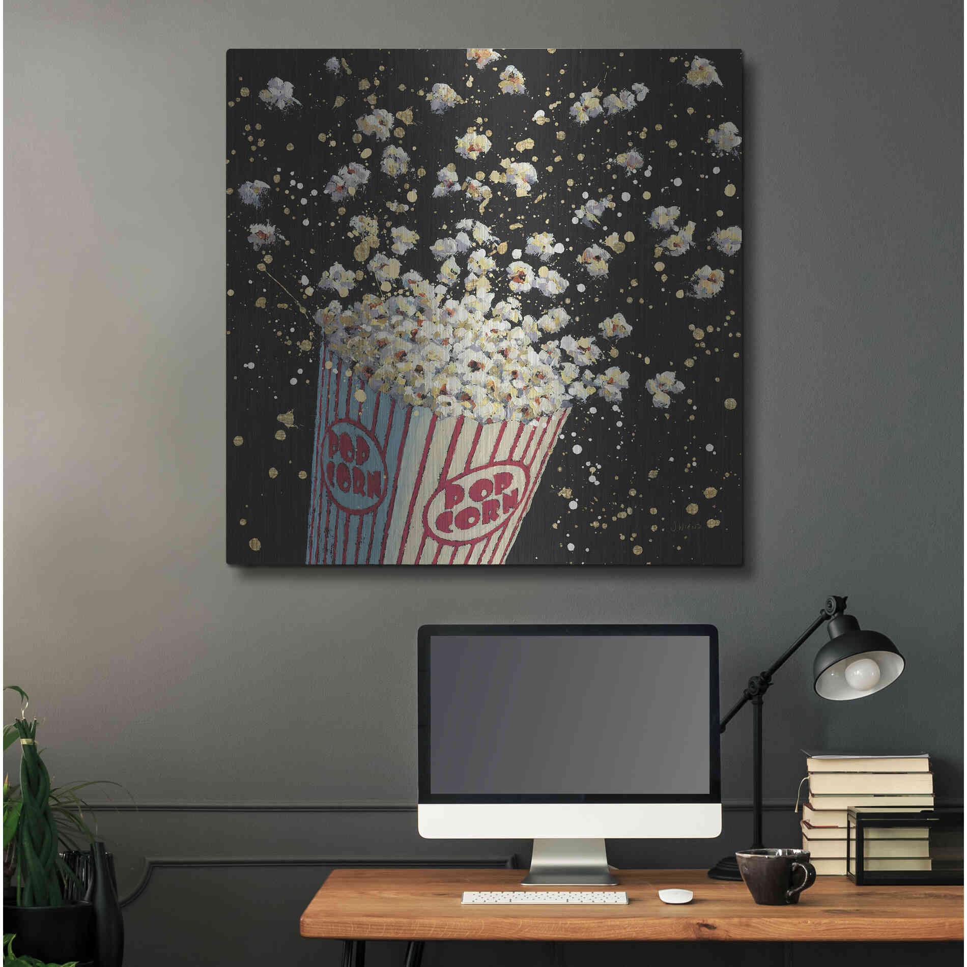 Luxe Metal Art 'Cinema Pop' by James Wiens, Metal Wall Art,36x36