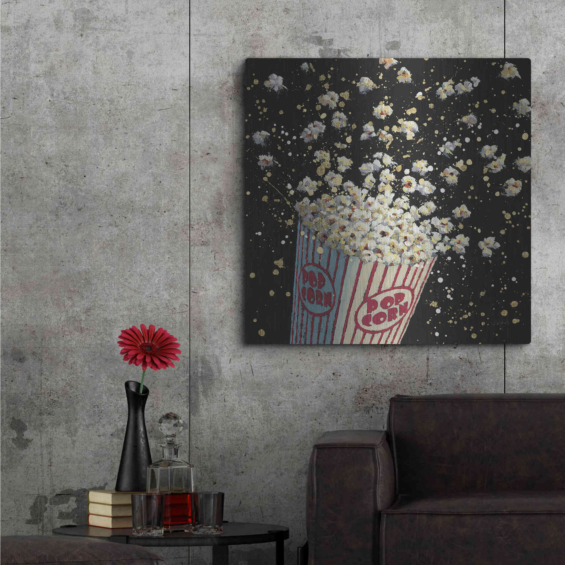 Luxe Metal Art 'Cinema Pop' by James Wiens, Metal Wall Art,36x36