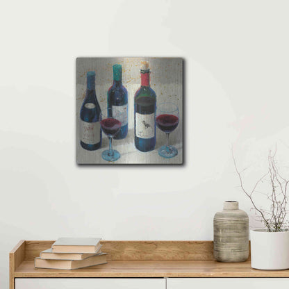 Luxe Metal Art 'Wine Bouquet Light' by James Wiens, Metal Wall Art,12x12