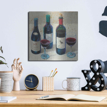 Luxe Metal Art 'Wine Bouquet Light' by James Wiens, Metal Wall Art,12x12