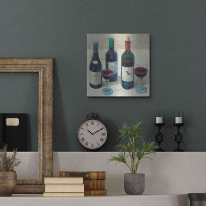 Luxe Metal Art 'Wine Bouquet Light' by James Wiens, Metal Wall Art,12x12