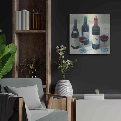 Luxe Metal Art 'Wine Bouquet Light' by James Wiens, Metal Wall Art,24x24