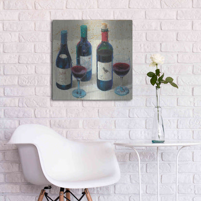 Luxe Metal Art 'Wine Bouquet Light' by James Wiens, Metal Wall Art,24x24