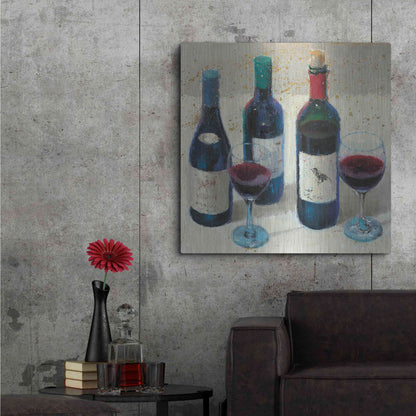 Luxe Metal Art 'Wine Bouquet Light' by James Wiens, Metal Wall Art,36x36