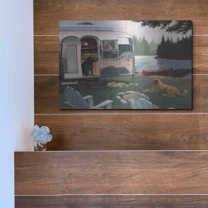 Luxe Metal Art 'Canine Camp' by James Wiens, Metal Wall Art,16x12