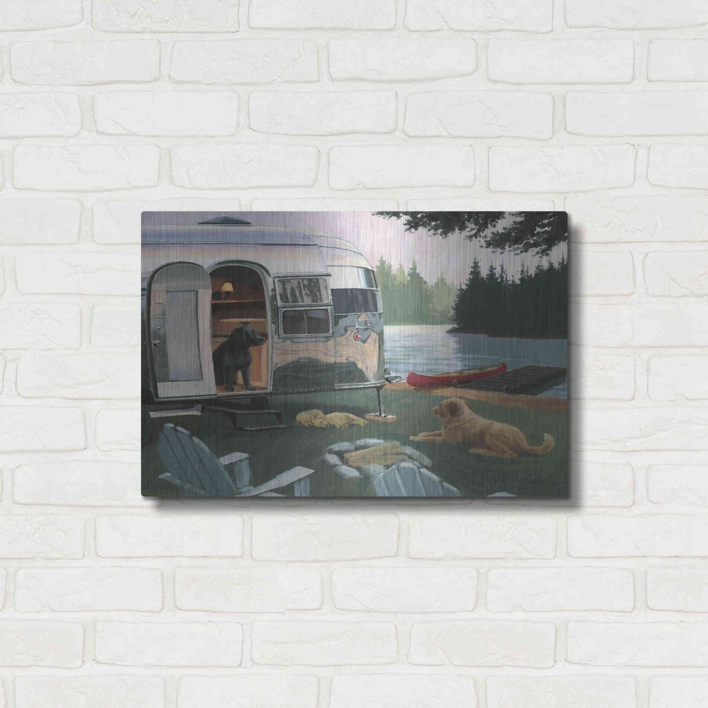 Luxe Metal Art 'Canine Camp' by James Wiens, Metal Wall Art,24x16