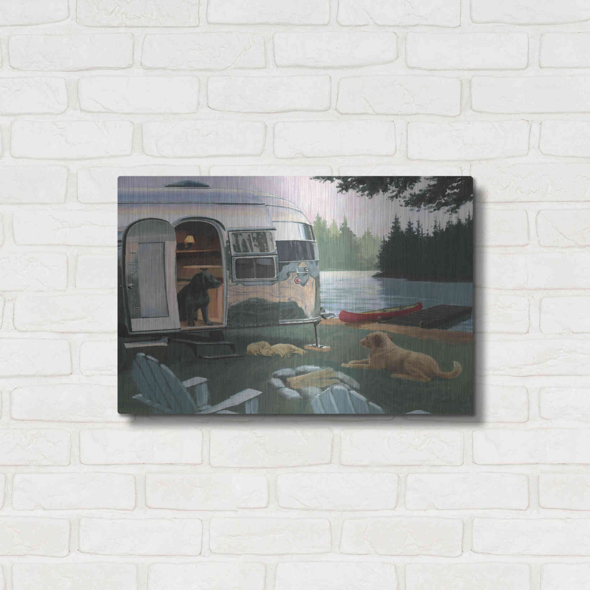 Luxe Metal Art 'Canine Camp' by James Wiens, Metal Wall Art,24x16