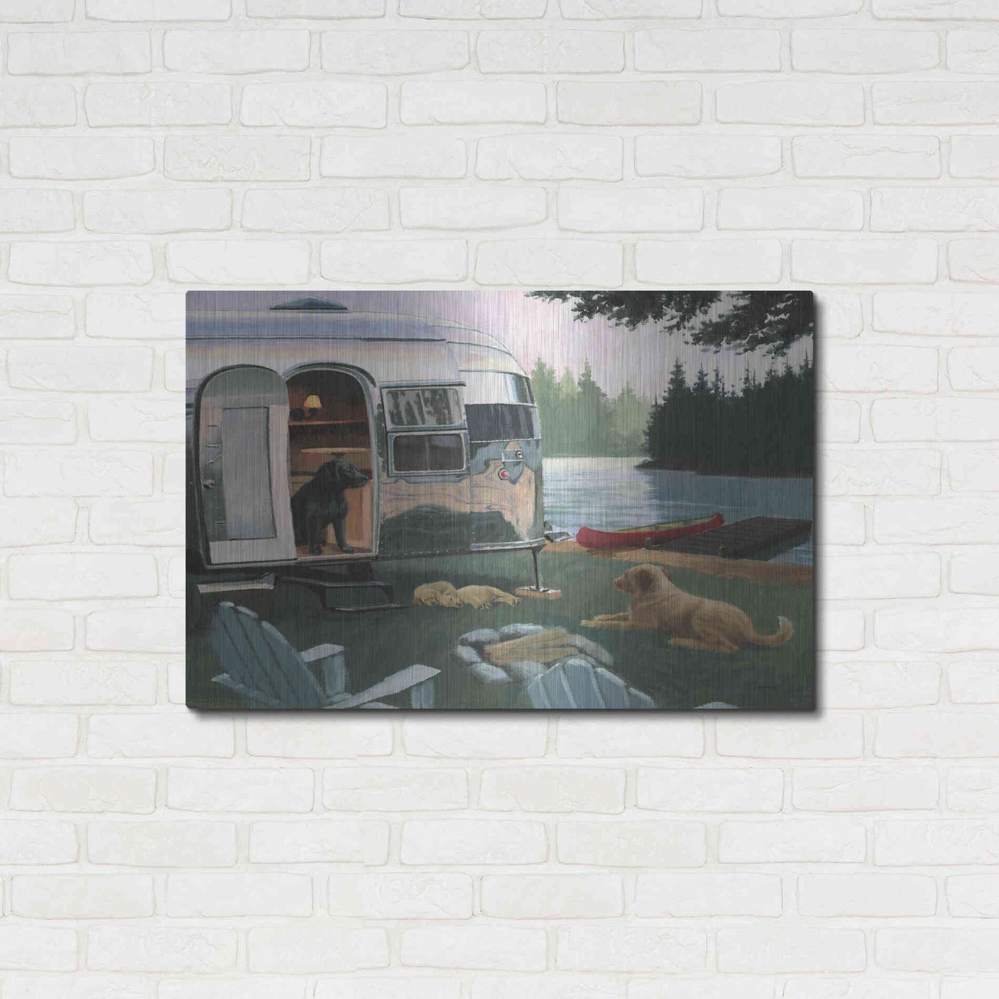 Luxe Metal Art 'Canine Camp' by James Wiens, Metal Wall Art,36x24