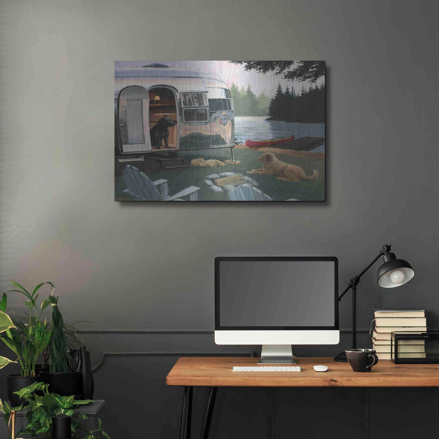 Luxe Metal Art 'Canine Camp' by James Wiens, Metal Wall Art,36x24