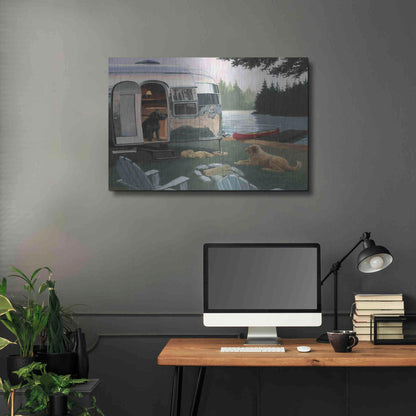 Luxe Metal Art 'Canine Camp' by James Wiens, Metal Wall Art,36x24