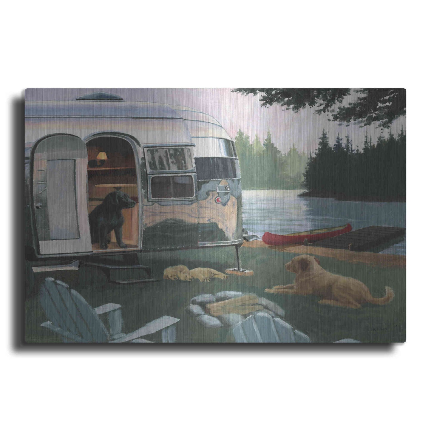 Luxe Metal Art 'Canine Camp' by James Wiens, Metal Wall Art