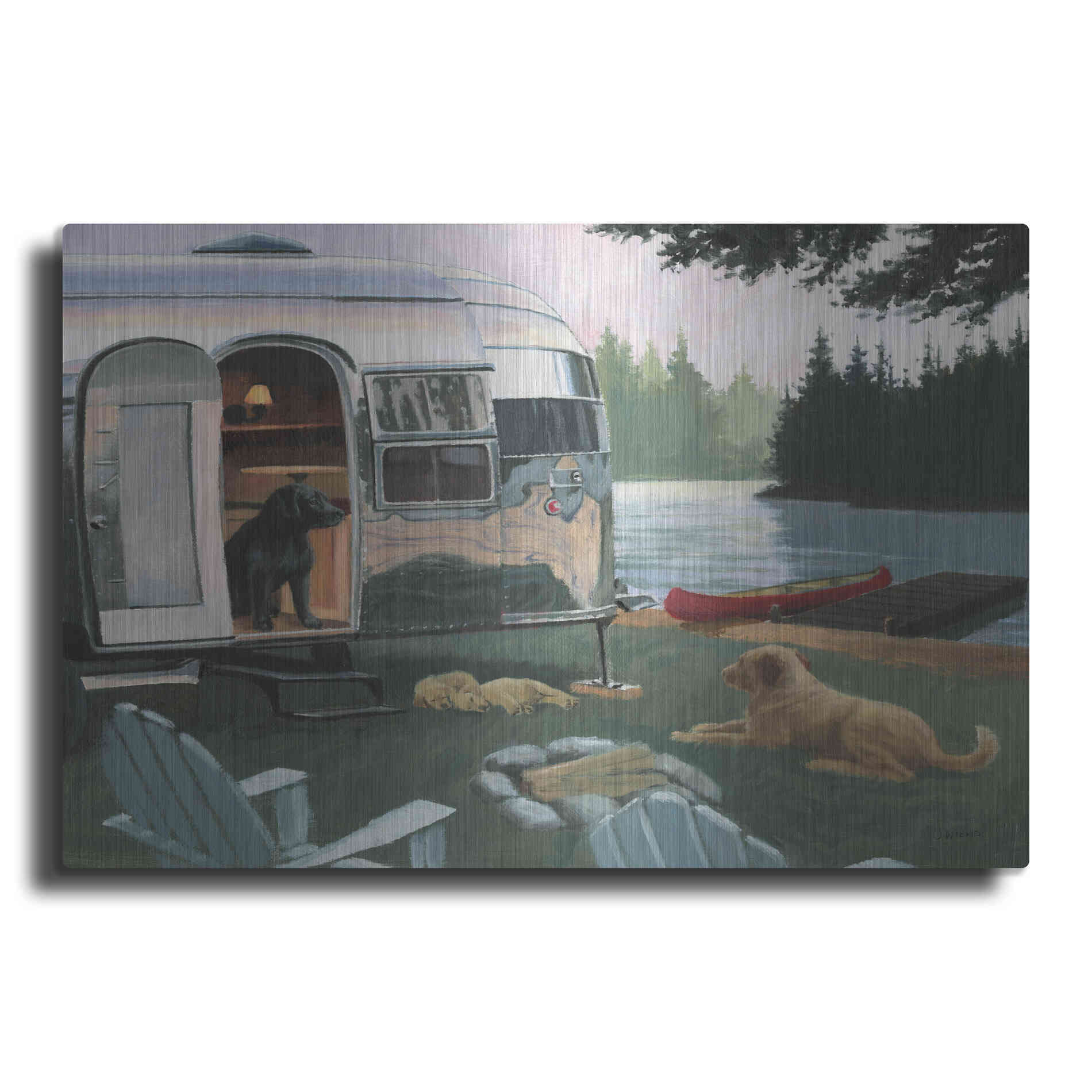 Luxe Metal Art 'Canine Camp' by James Wiens, Metal Wall Art