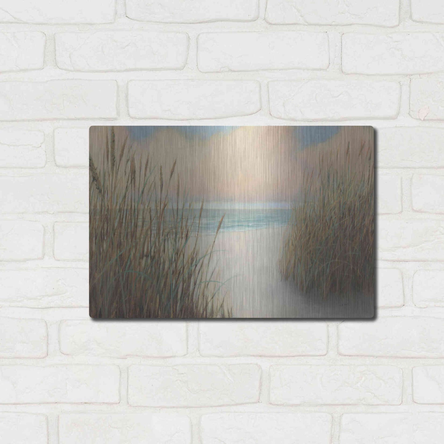 Luxe Metal Art 'Beach Trail I' by James Wiens, Metal Wall Art,16x12