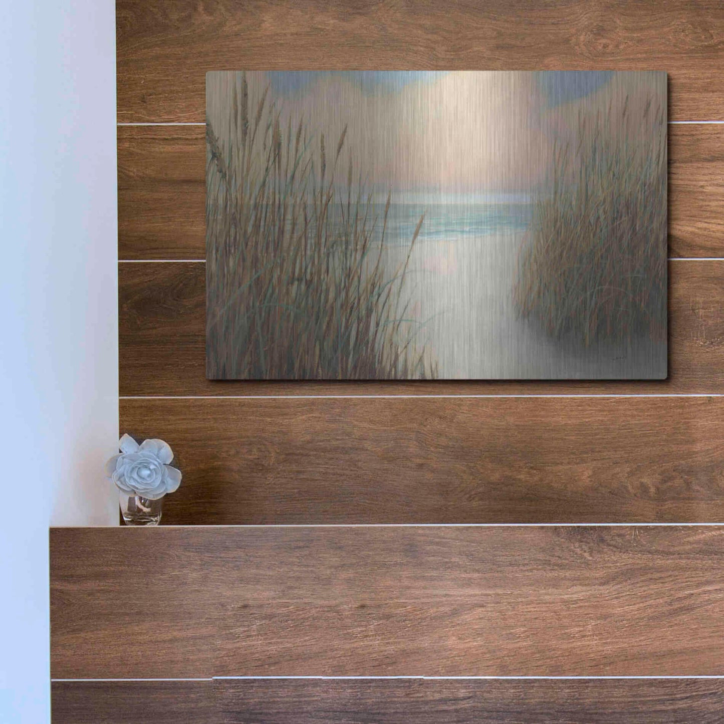 Luxe Metal Art 'Beach Trail I' by James Wiens, Metal Wall Art,16x12