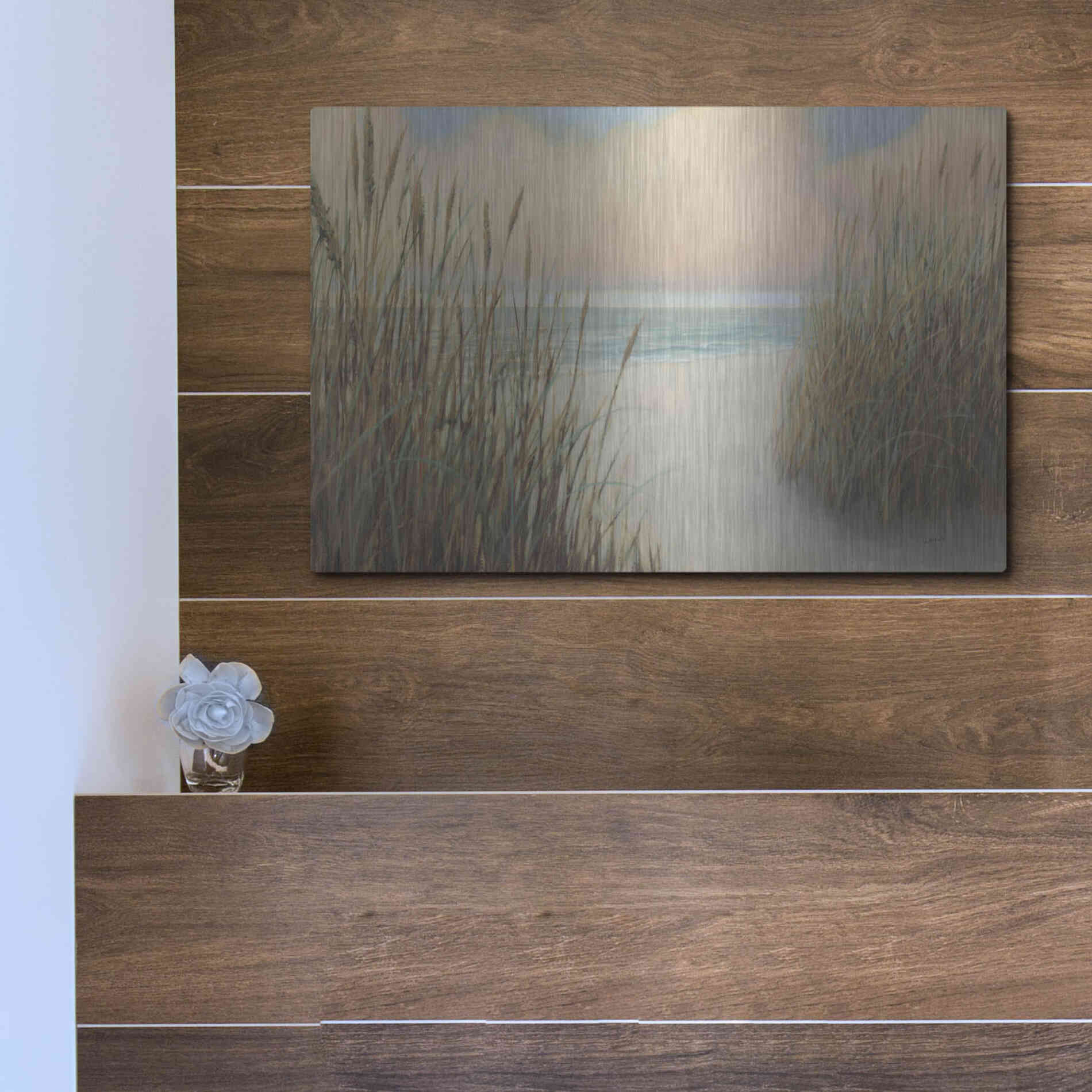Luxe Metal Art 'Beach Trail I' by James Wiens, Metal Wall Art,16x12