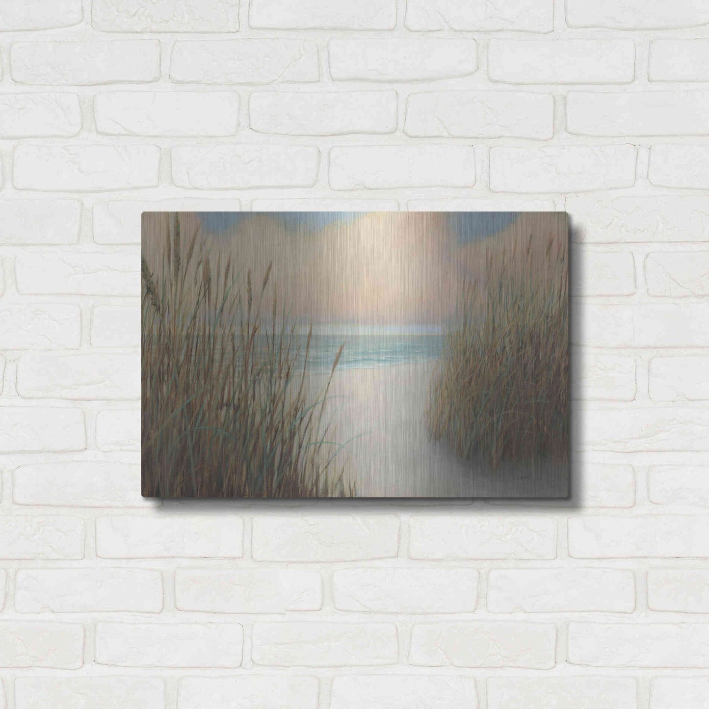 Luxe Metal Art 'Beach Trail I' by James Wiens, Metal Wall Art,24x16