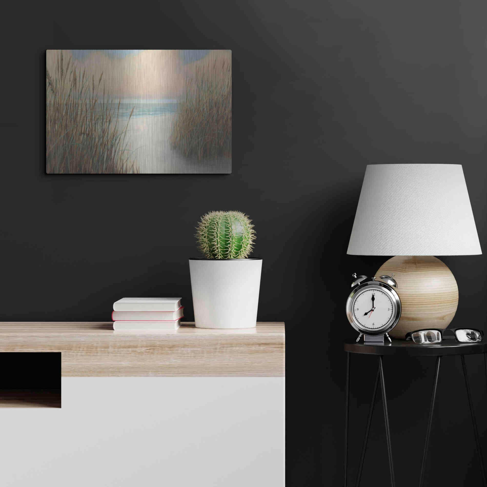 Luxe Metal Art 'Beach Trail I' by James Wiens, Metal Wall Art,24x16