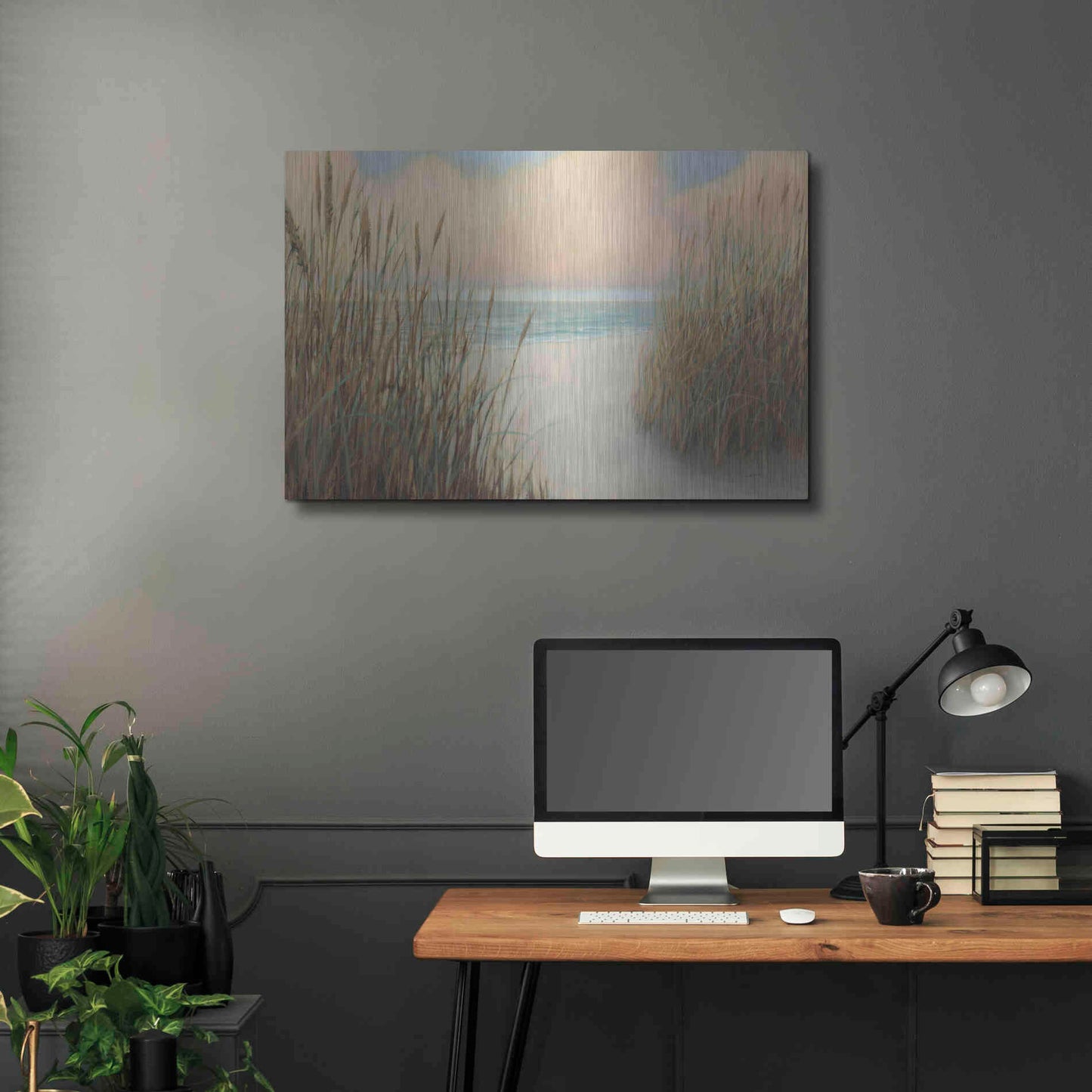 Luxe Metal Art 'Beach Trail I' by James Wiens, Metal Wall Art,36x24