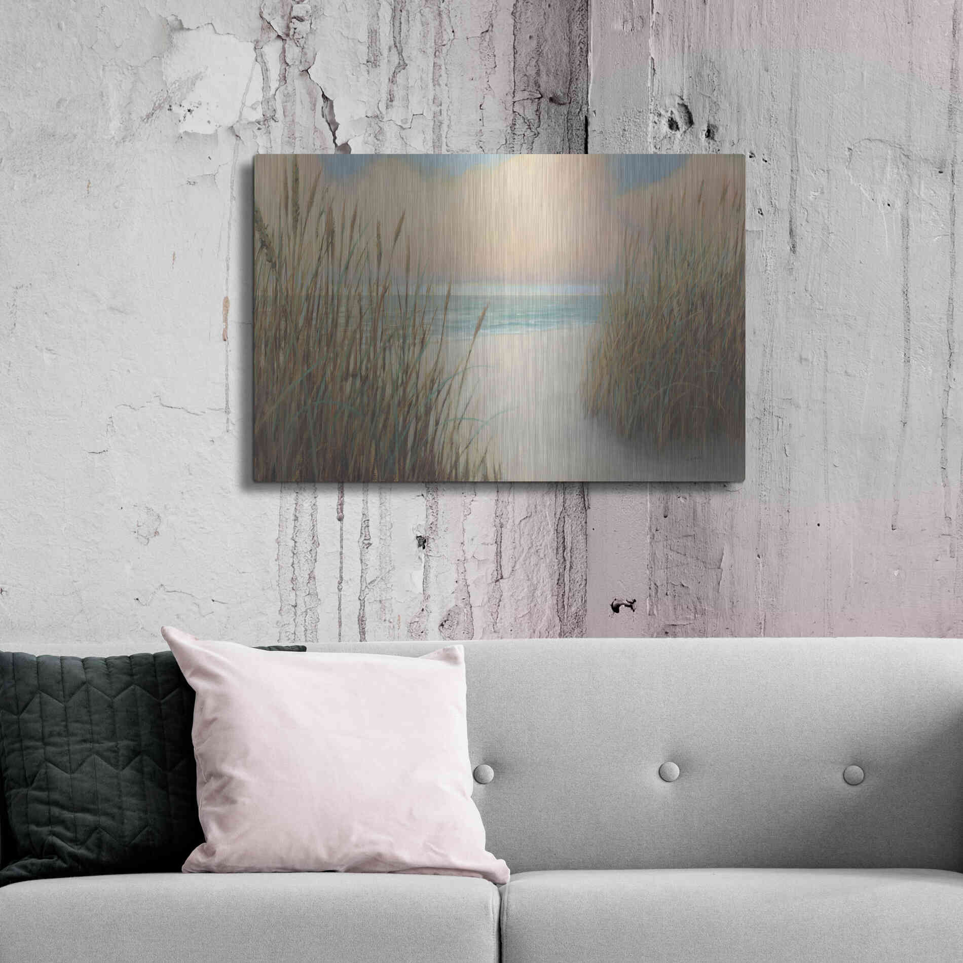 Luxe Metal Art 'Beach Trail I' by James Wiens, Metal Wall Art,36x24