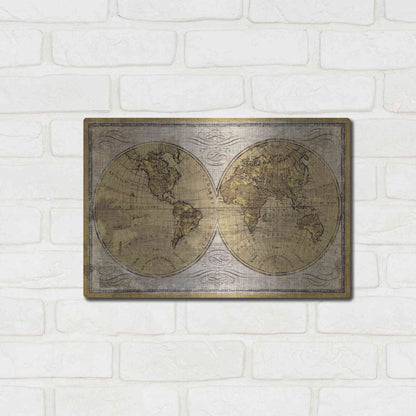Luxe Metal Art 'Worldwide I' by James Wiens, Metal Wall Art,16x12