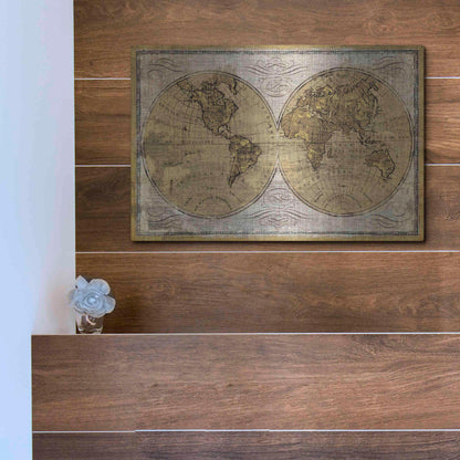 Luxe Metal Art 'Worldwide I' by James Wiens, Metal Wall Art,16x12