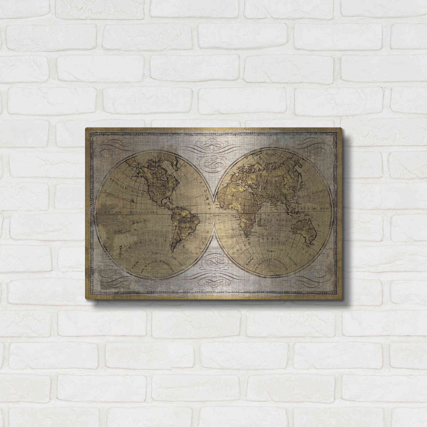 Luxe Metal Art 'Worldwide I' by James Wiens, Metal Wall Art,24x16