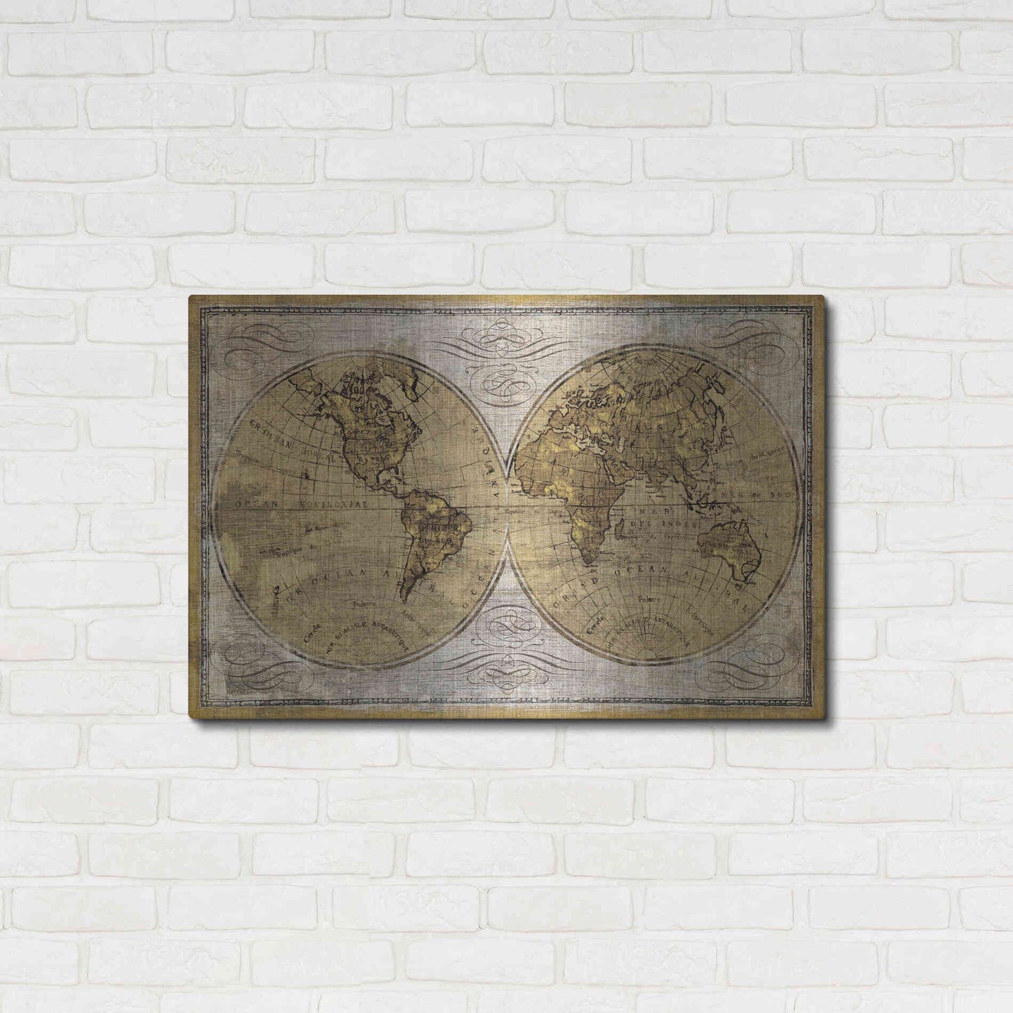 Luxe Metal Art 'Worldwide I' by James Wiens, Metal Wall Art,36x24