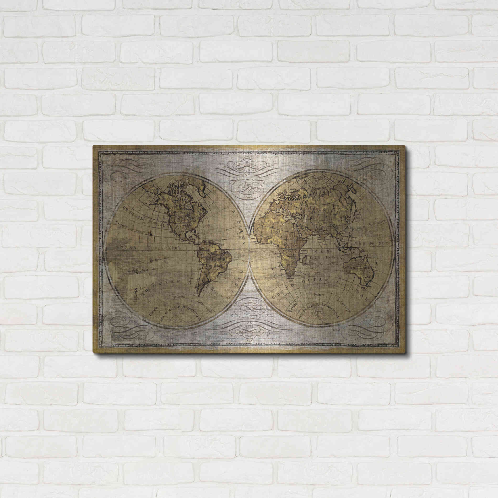 Luxe Metal Art 'Worldwide I' by James Wiens, Metal Wall Art,36x24