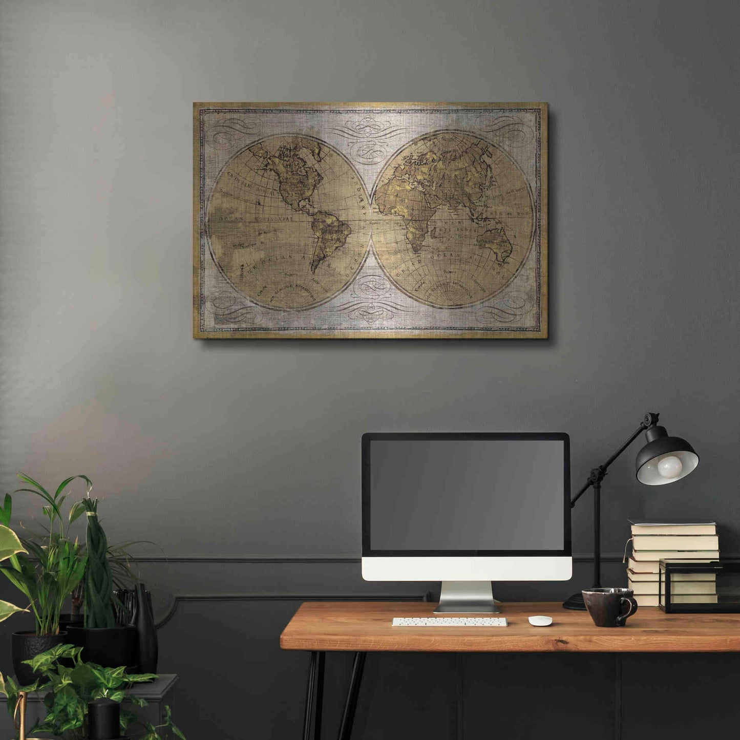 Luxe Metal Art 'Worldwide I' by James Wiens, Metal Wall Art,36x24
