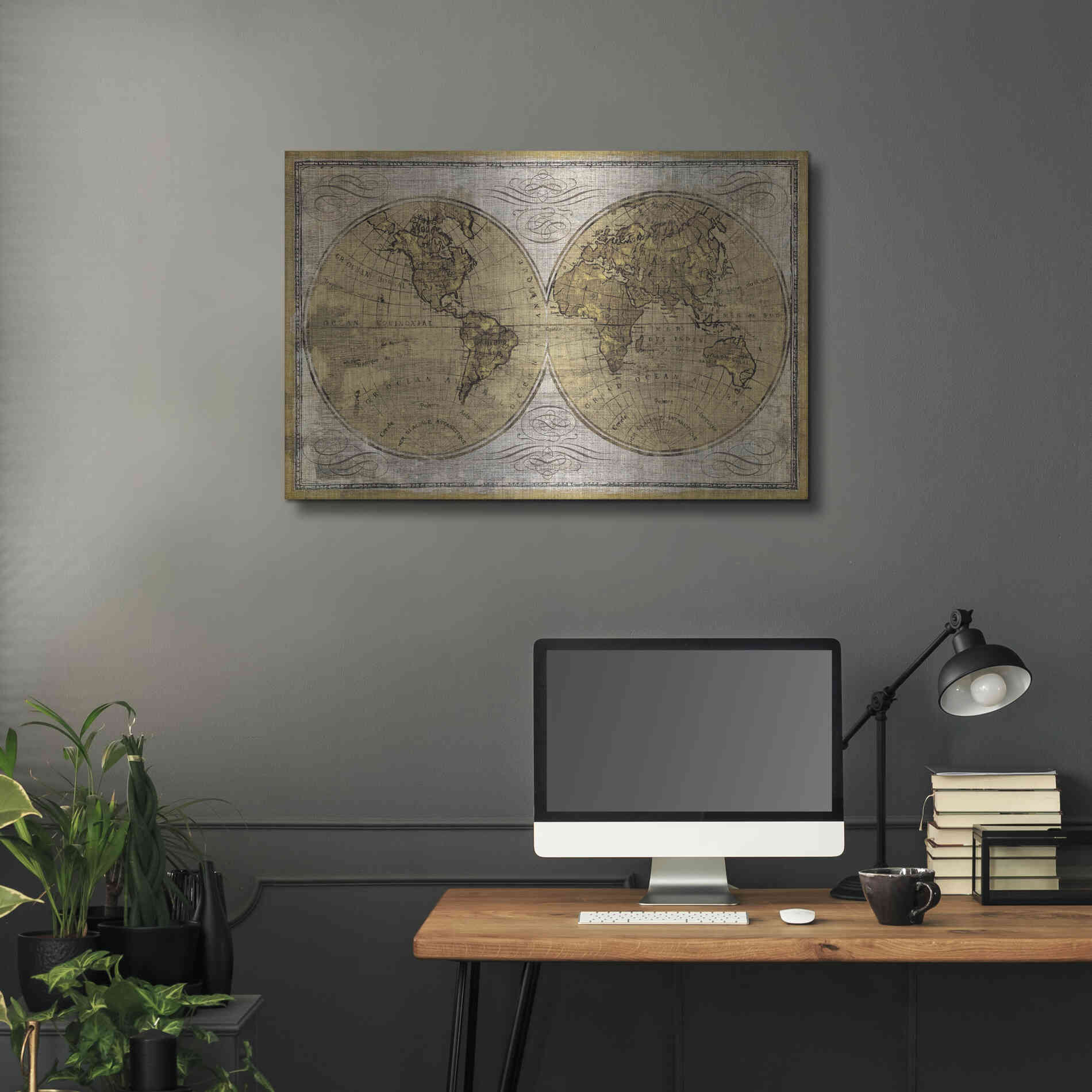 Luxe Metal Art 'Worldwide I' by James Wiens, Metal Wall Art,36x24