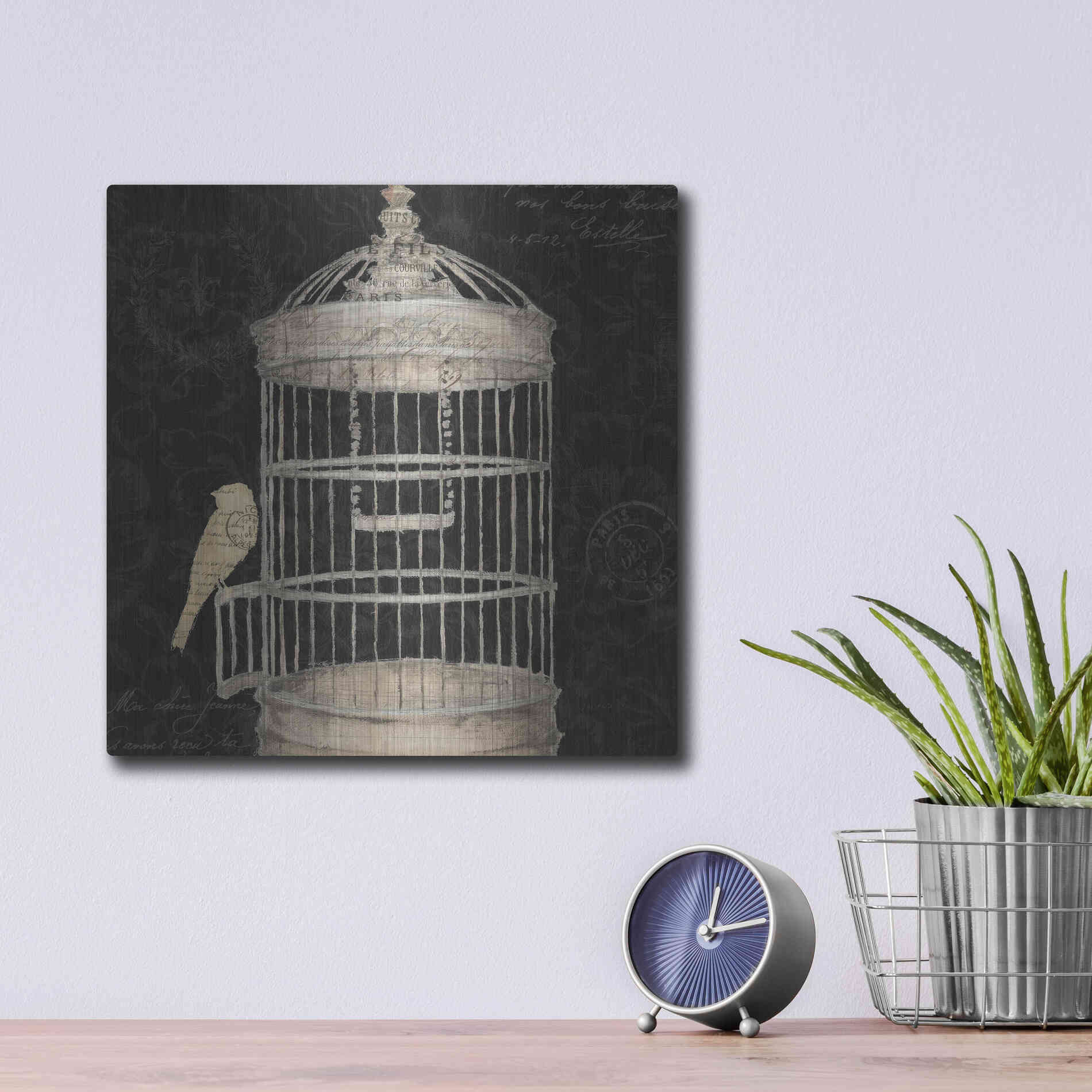 Luxe Metal Art 'Via Paris II' by James Wiens, Metal Wall Art,12x12