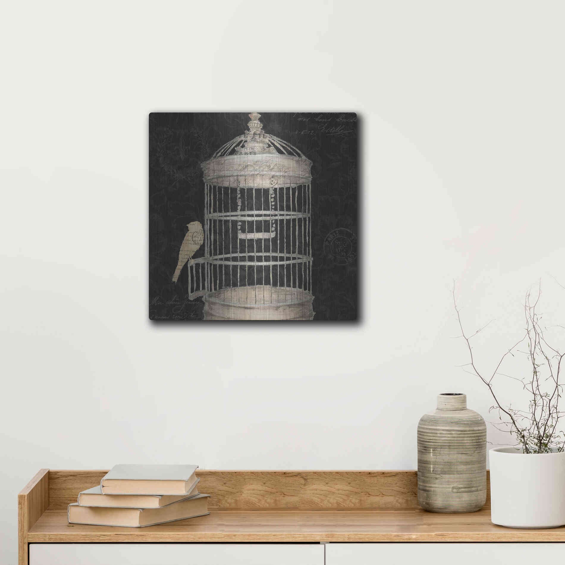 Luxe Metal Art 'Via Paris II' by James Wiens, Metal Wall Art,12x12