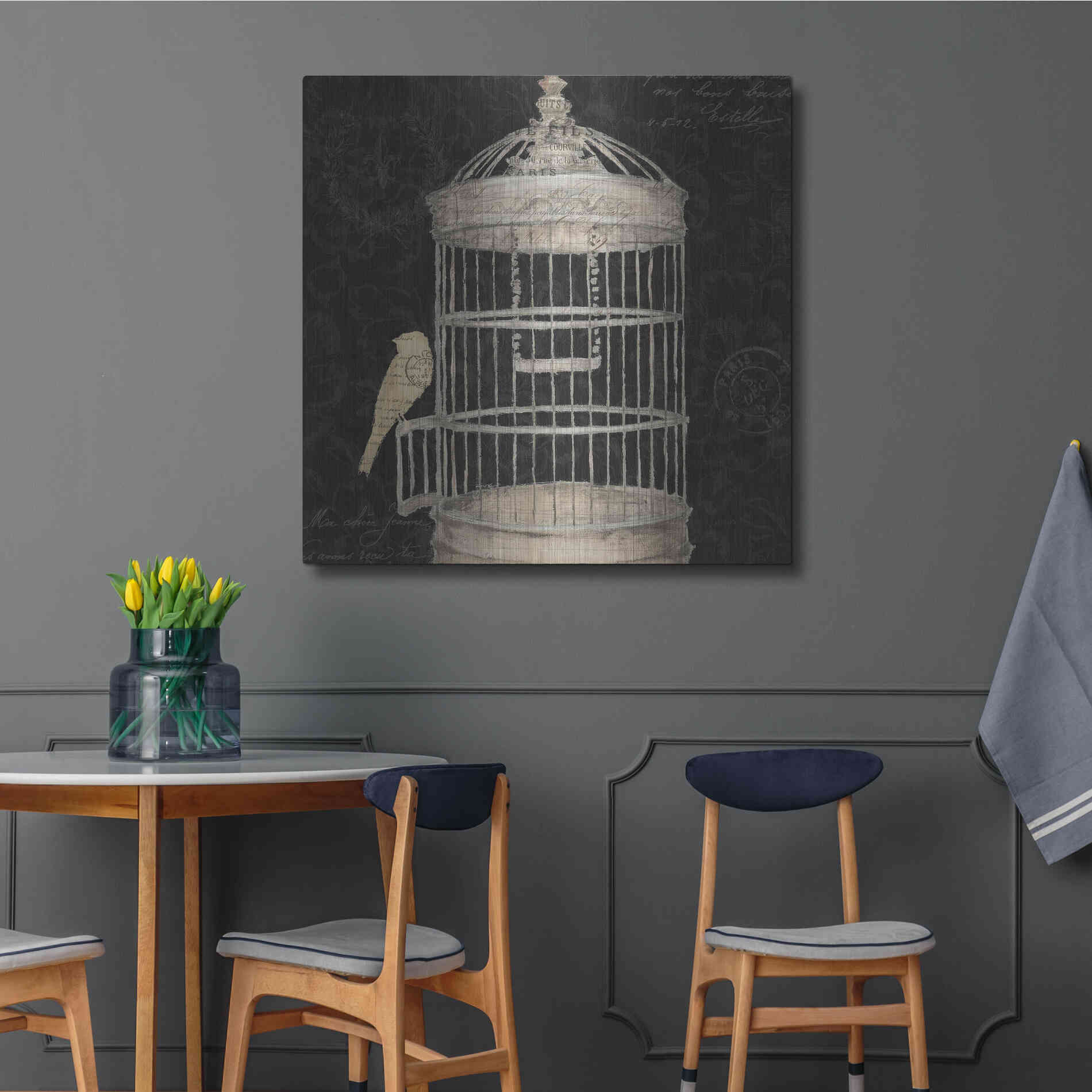 Luxe Metal Art 'Via Paris II' by James Wiens, Metal Wall Art,36x36