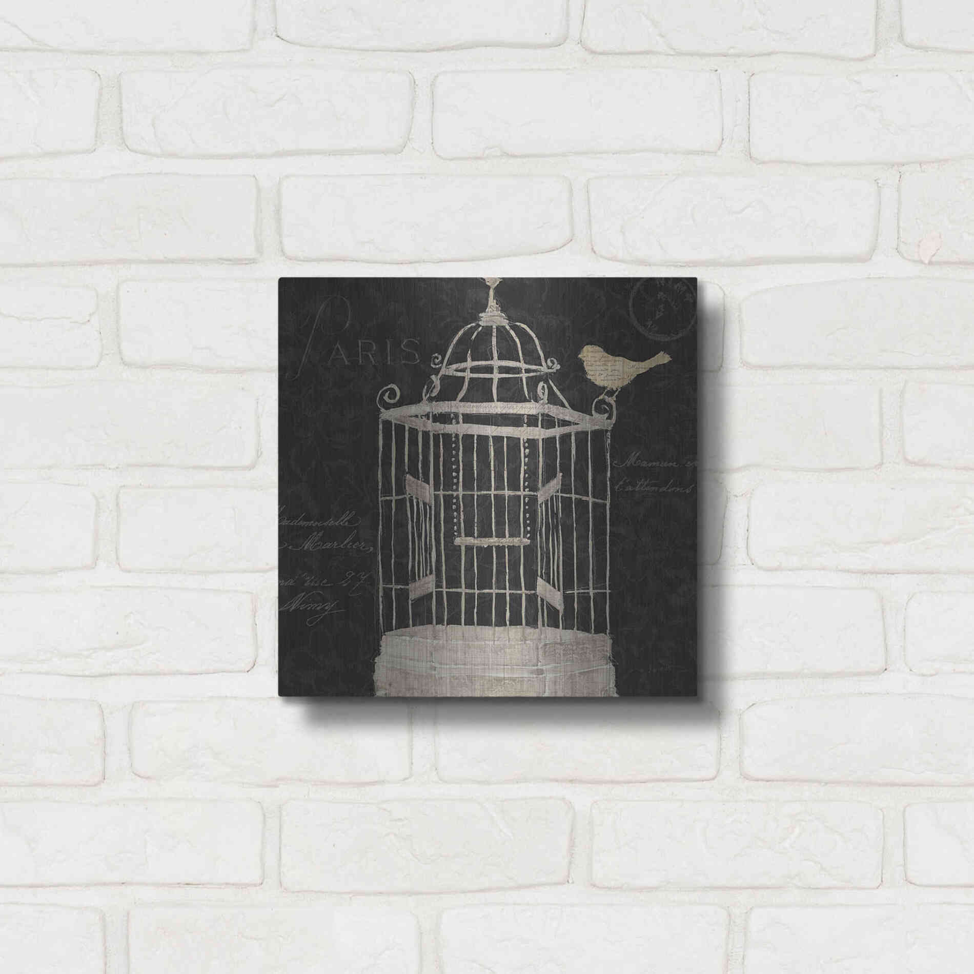 Luxe Metal Art 'Via Paris III' by James Wiens, Metal Wall Art,12x12