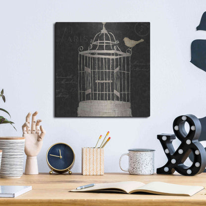 Luxe Metal Art 'Via Paris III' by James Wiens, Metal Wall Art,12x12