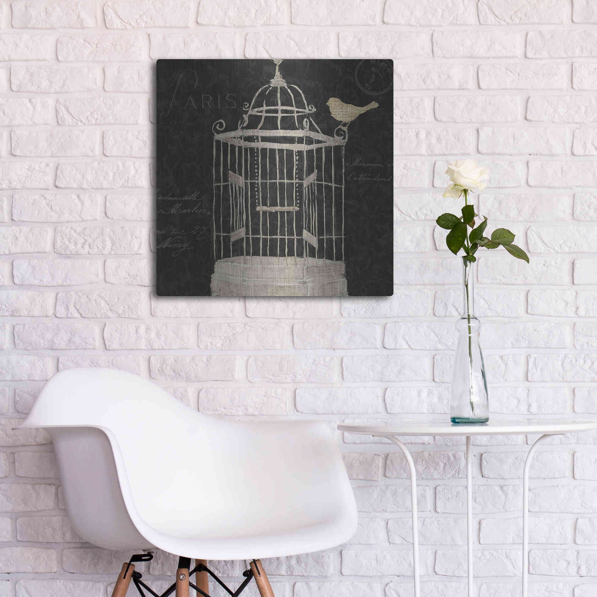 Luxe Metal Art 'Via Paris III' by James Wiens, Metal Wall Art,24x24