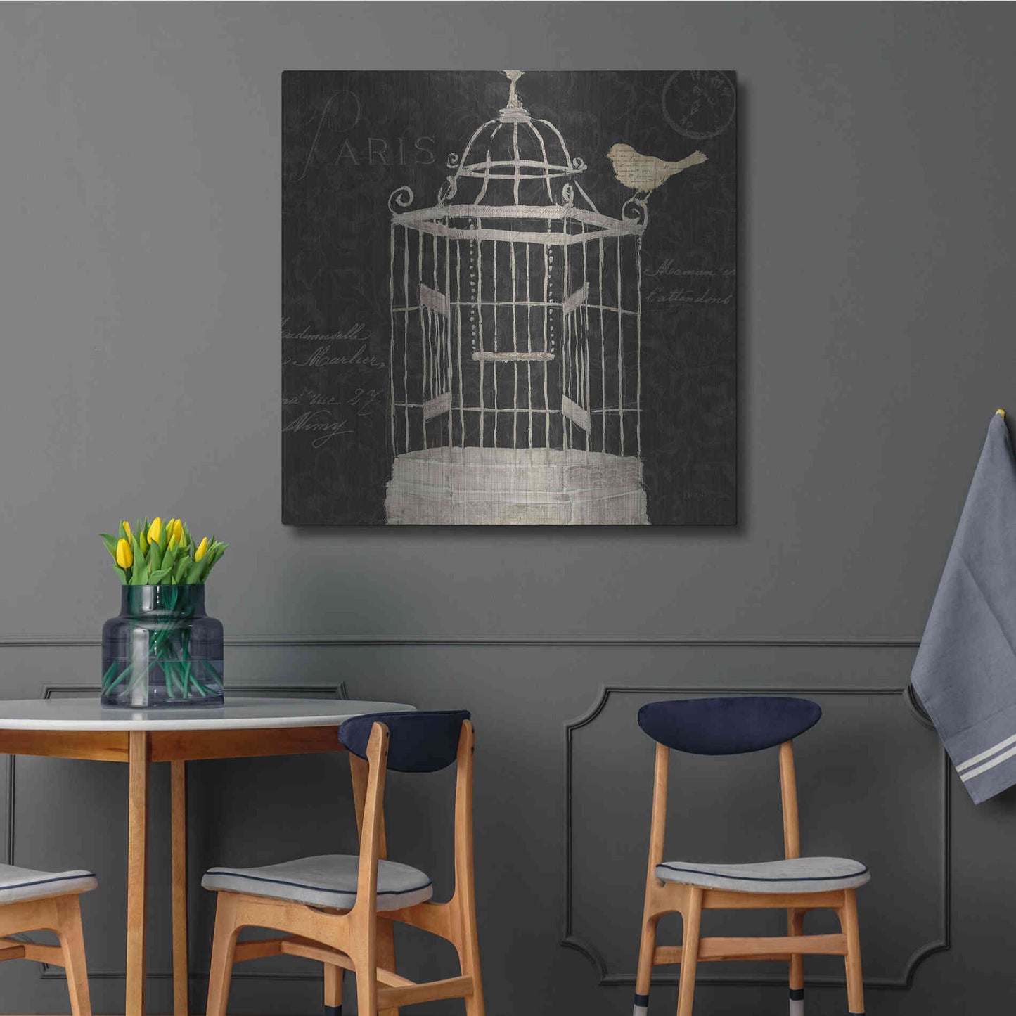 Luxe Metal Art 'Via Paris III' by James Wiens, Metal Wall Art,36x36