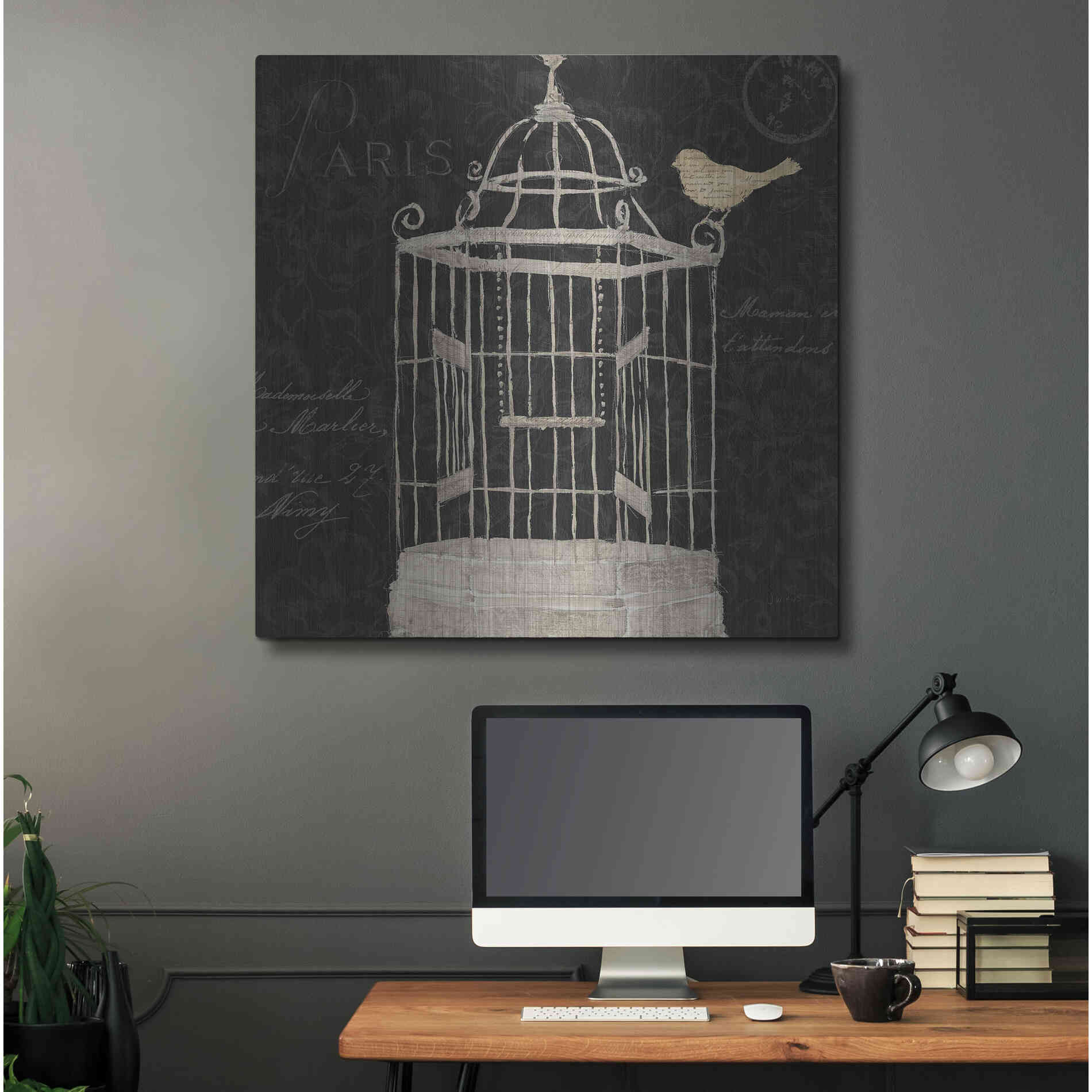 Luxe Metal Art 'Via Paris III' by James Wiens, Metal Wall Art,36x36