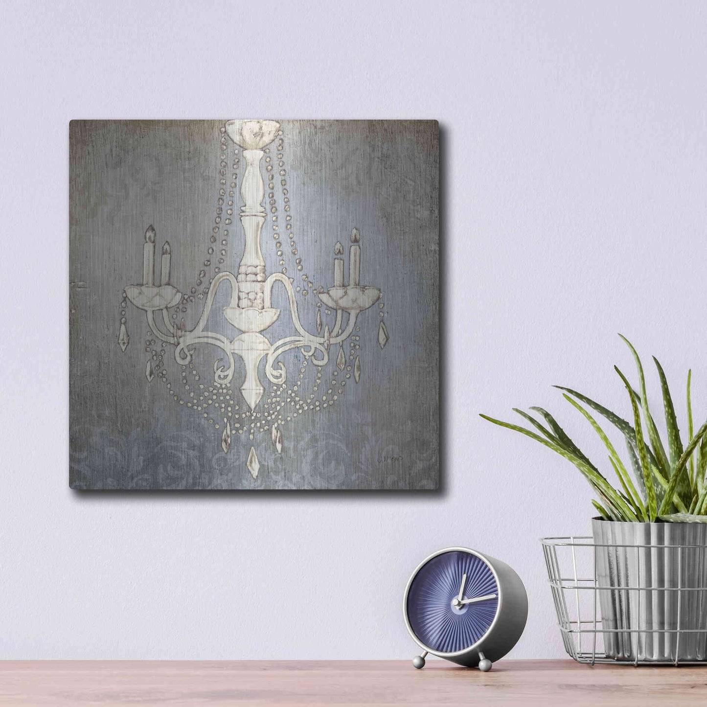 Luxe Metal Art 'Luxurious Lights I' by James Wiens, Metal Wall Art,12x12