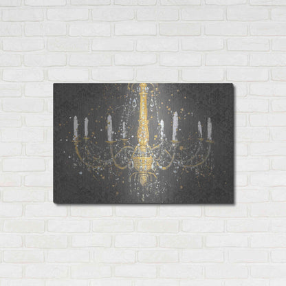 Luxe Metal Art 'Grand Chandelier Gray' by James Wiens, Metal Wall Art,36x24