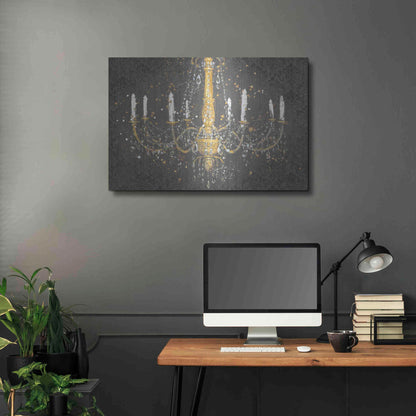 Luxe Metal Art 'Grand Chandelier Gray' by James Wiens, Metal Wall Art,36x24