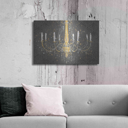 Luxe Metal Art 'Grand Chandelier Gray' by James Wiens, Metal Wall Art,36x24