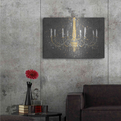 Luxe Metal Art 'Grand Chandelier Gray' by James Wiens, Metal Wall Art,36x24