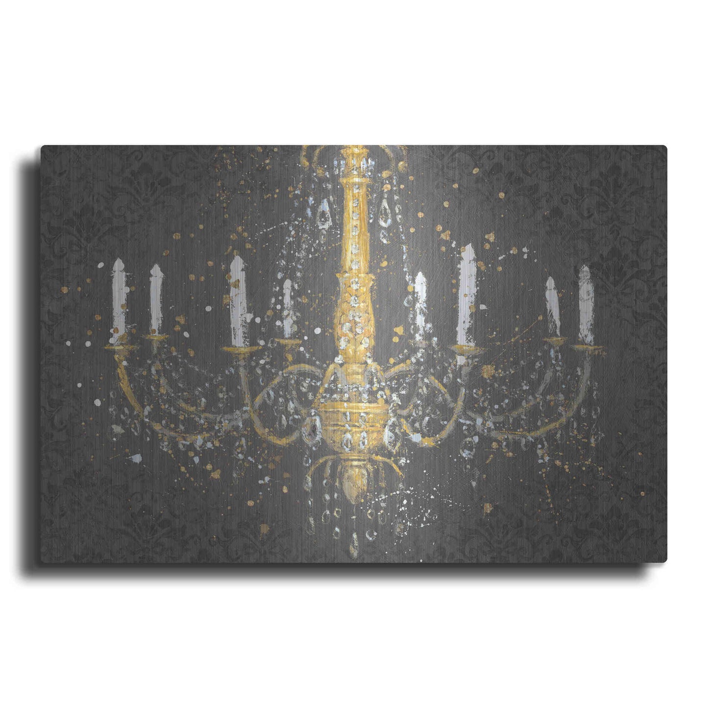 Luxe Metal Art 'Grand Chandelier Gray' by James Wiens, Metal Wall Art