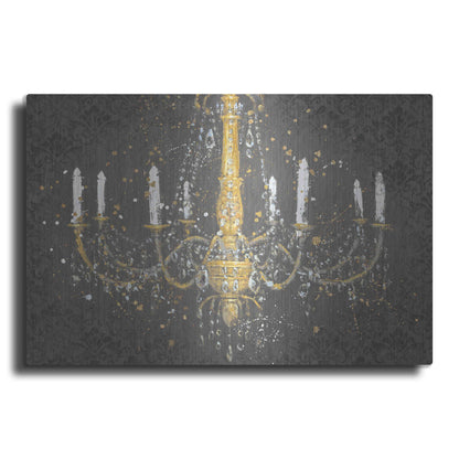 Luxe Metal Art 'Grand Chandelier Gray' by James Wiens, Metal Wall Art